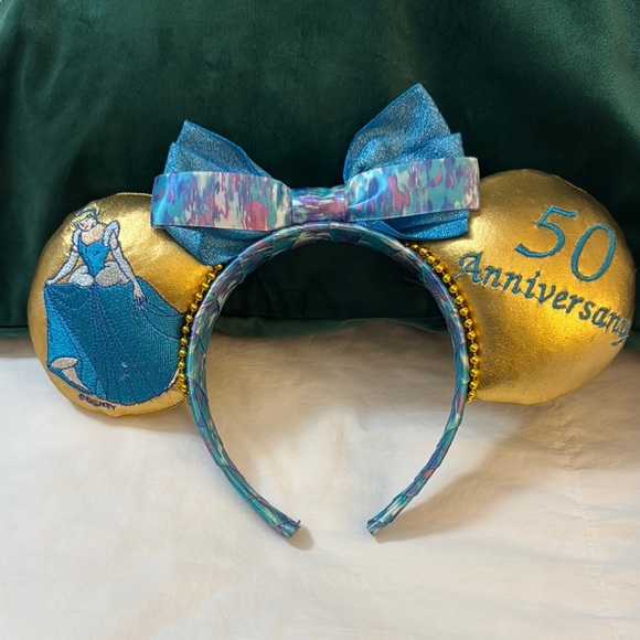 Accessories - Gold and Blue Mickey Mouse Ear Headband with Bow